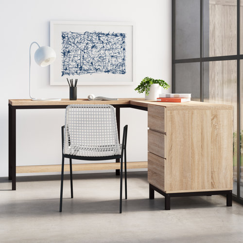 Steelside™ Maddox Reversible LShape Desk & Reviews Wayfair